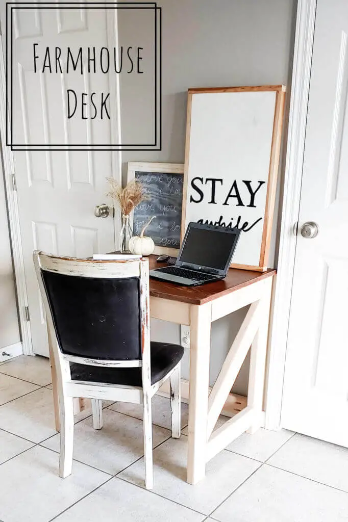 29 DIY Farmhouse Desk Plans You Can Build Handy Keen   Small Farmhouse Desk 