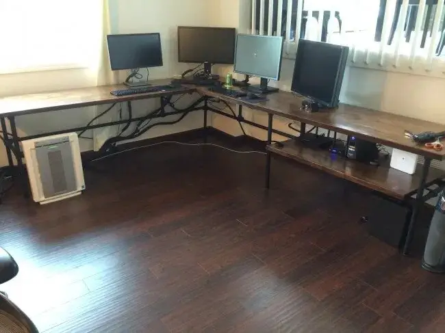 DIY Massive L-Shaped Desk