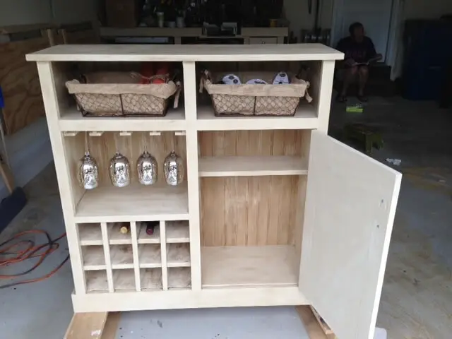 DIY Shanty Console Turns Wine Bar Cabinet
