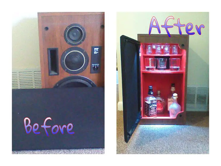 DIY Speaker Mini Liquor Cabinet