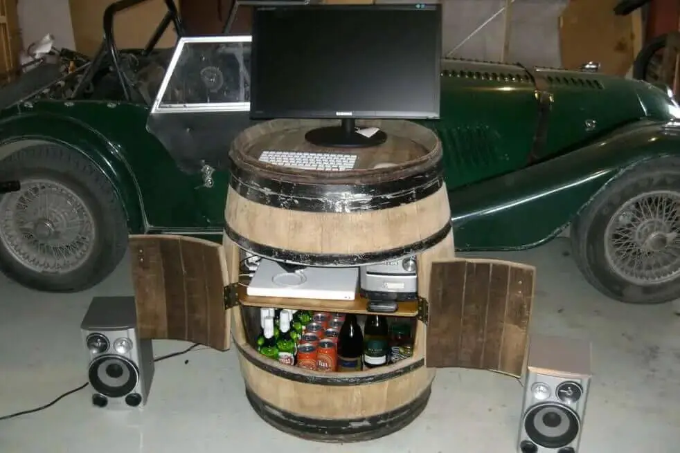 DIY Wine Barrel Into A Cabinet