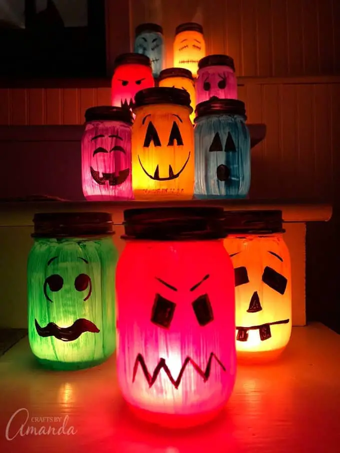 Halloween Painted Jar Luminaries