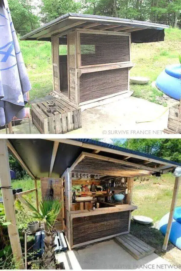 Make A Beach Bar From Discarded Pallets
