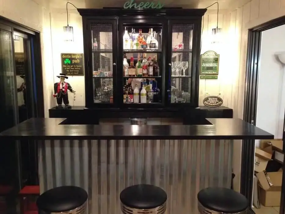 Repurposed Hutch To A Bar Cabinet