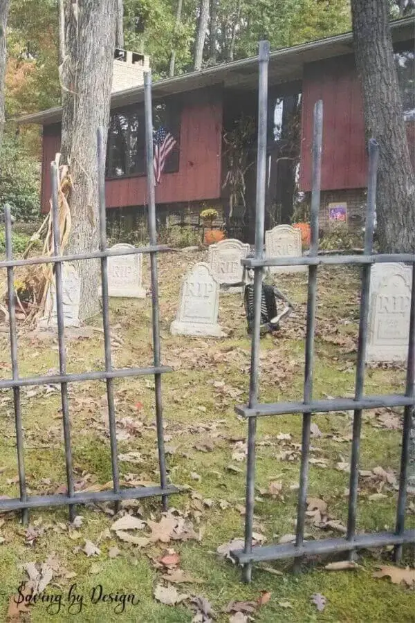 Spooky Halloween Graveyard And Fence