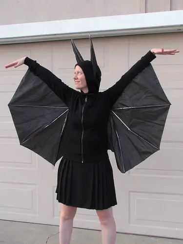 Build A Bat Costume From Hoodie and Umbrella