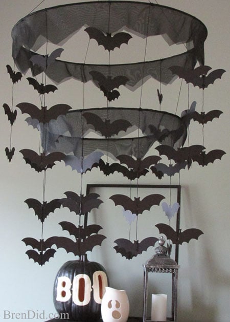 DIY Bat Halloween Chandelier