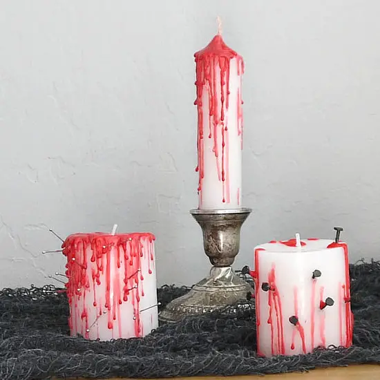 DIY Bleeding Halloween Candles