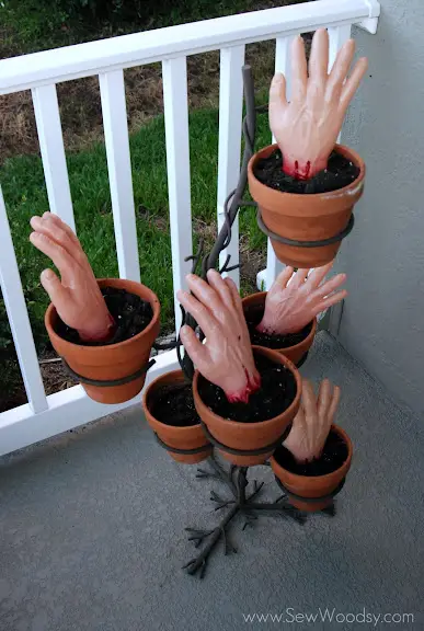 DIY Zombie Planted Hands
