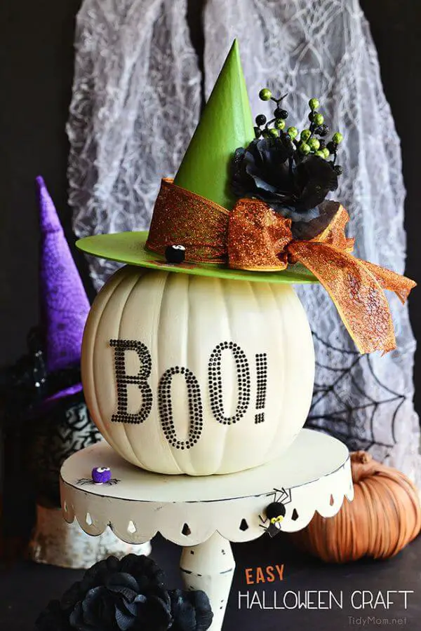 Easy Halloween Craft Pumpkin Witch Hat