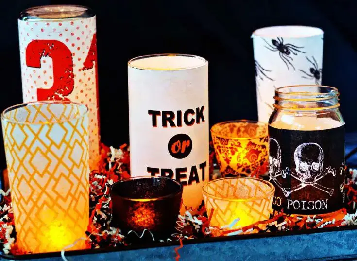 DIY Halloween Candle Holders Centerpiece
