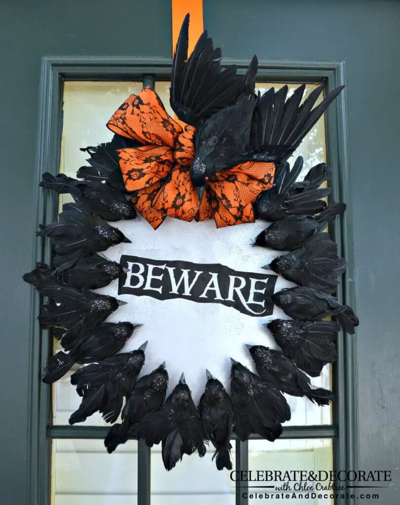 Make A Halloween Wreath with Creepy Crows