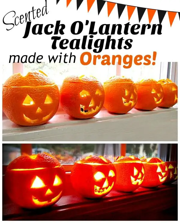 Scented Jack O Lantern Tea Lights With Oranges