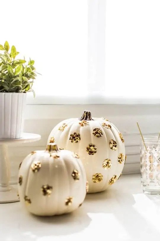 Sequin Polka Dot Halloween Pumpkin Decoration