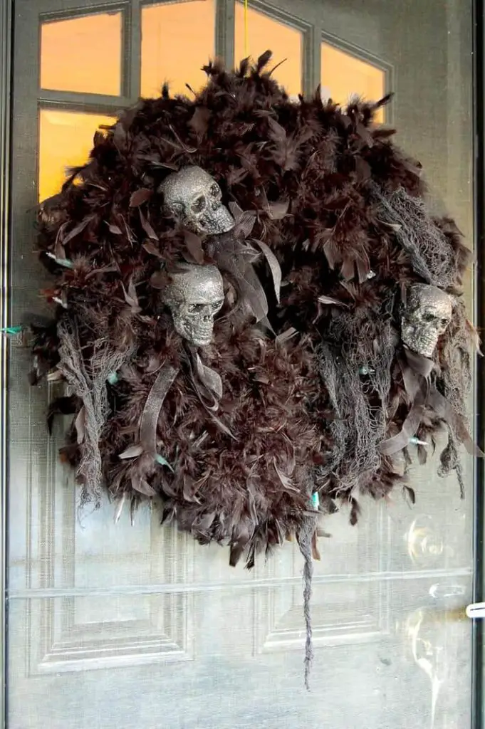 Sparkly Skulls Halloween Wreath