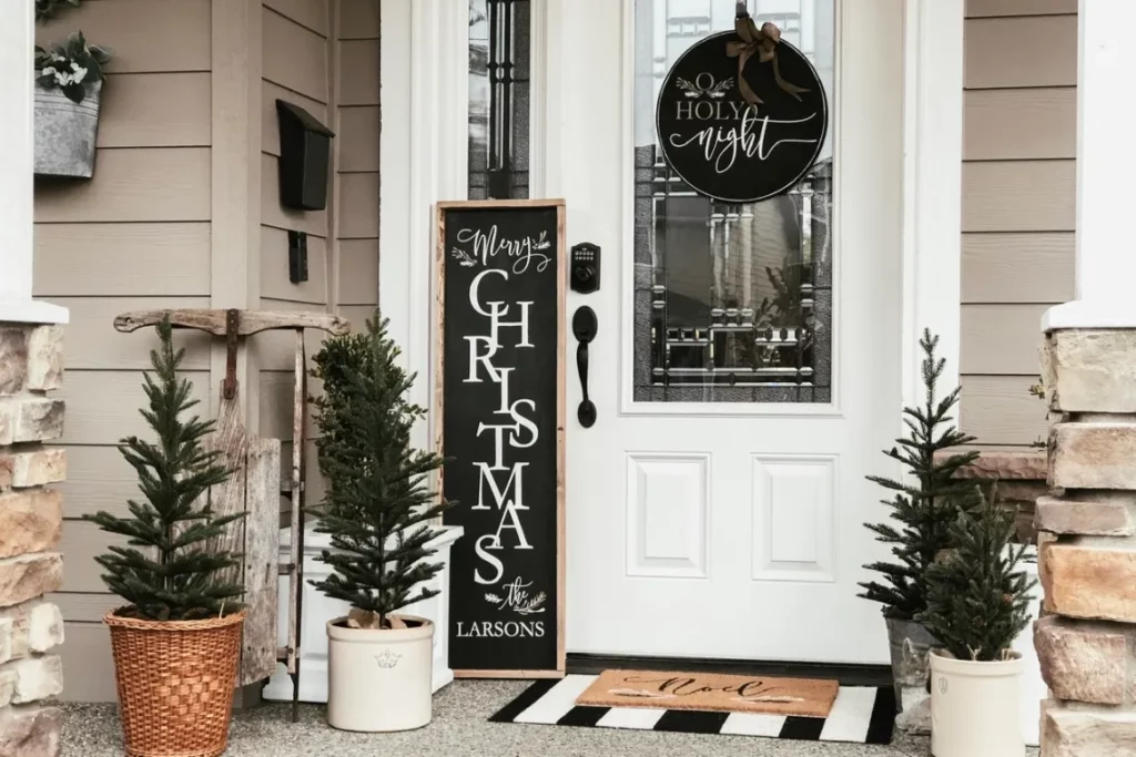 Black and White Front Porch Decorations