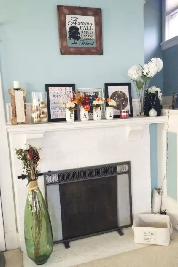 Fall Fireplace Mantel Decor