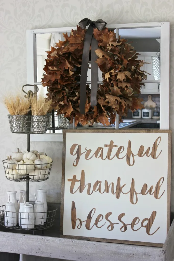 Grateful Thankful Blessed Fall Vignette