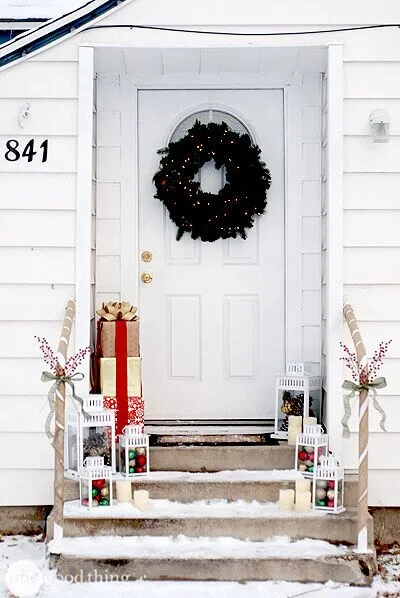 Holiday Front Door Decorations By One Good Thing