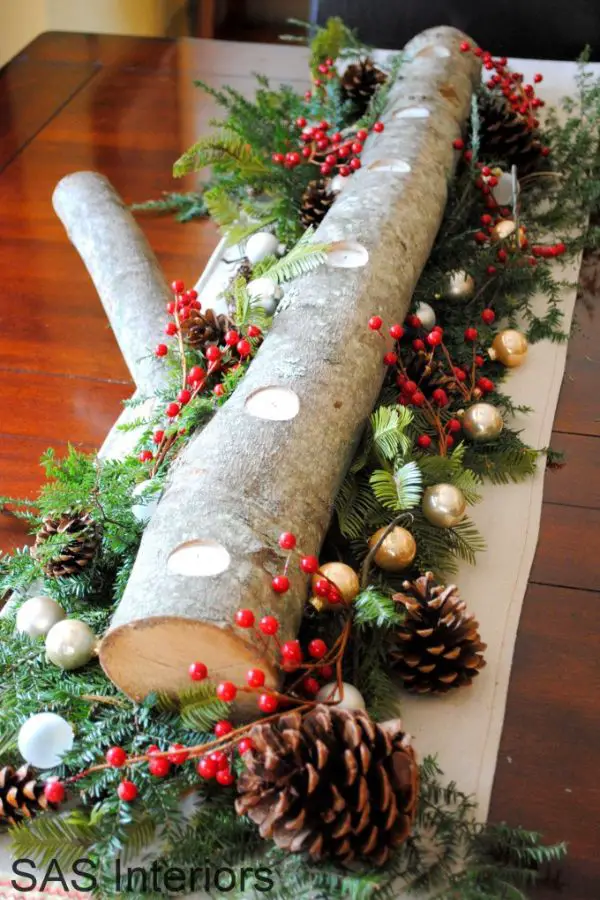 Christmas Log Centerpiece