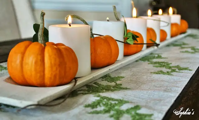 Easy Pumpkin & Candle Centerpiece