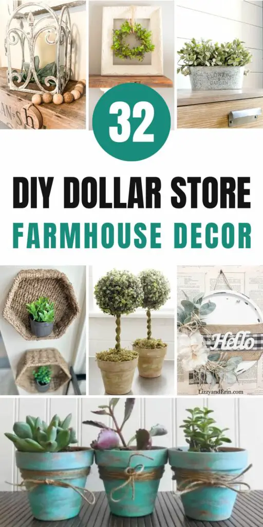 32 DIY Dollar Store Farmhouse Decor Ideas